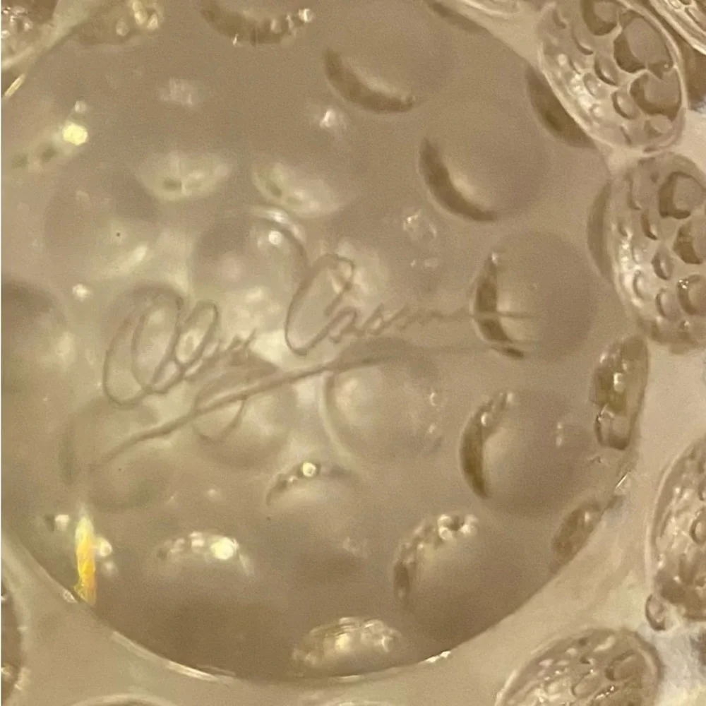 OLEG CASSINI CRYSTAL GOLF PAPER WEIGHT CLEAR GOLF BALL, - Picture 5 of 5